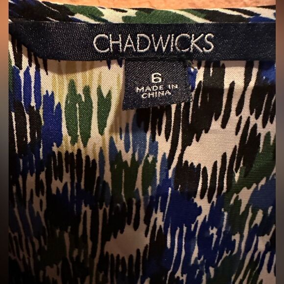 Chadwick’s blue and white fringe blouse - Picture 5 of 7